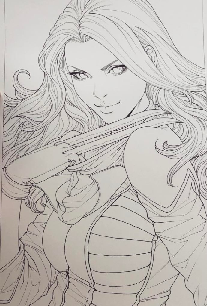 线条干净的动漫女孩插画师artgerm的作品